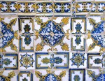 Detail of the tiled cloister  in  Pousad Sta Marinha in Guimaraes