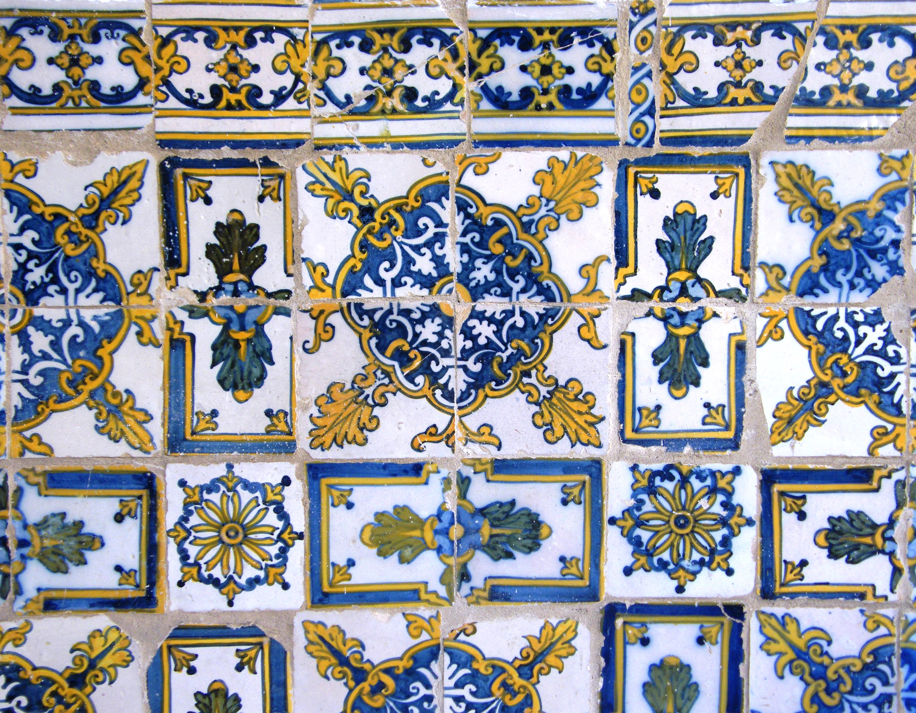 Detail of the tiled cloister  in  Pousad Sta Marinha in Guimaraes
