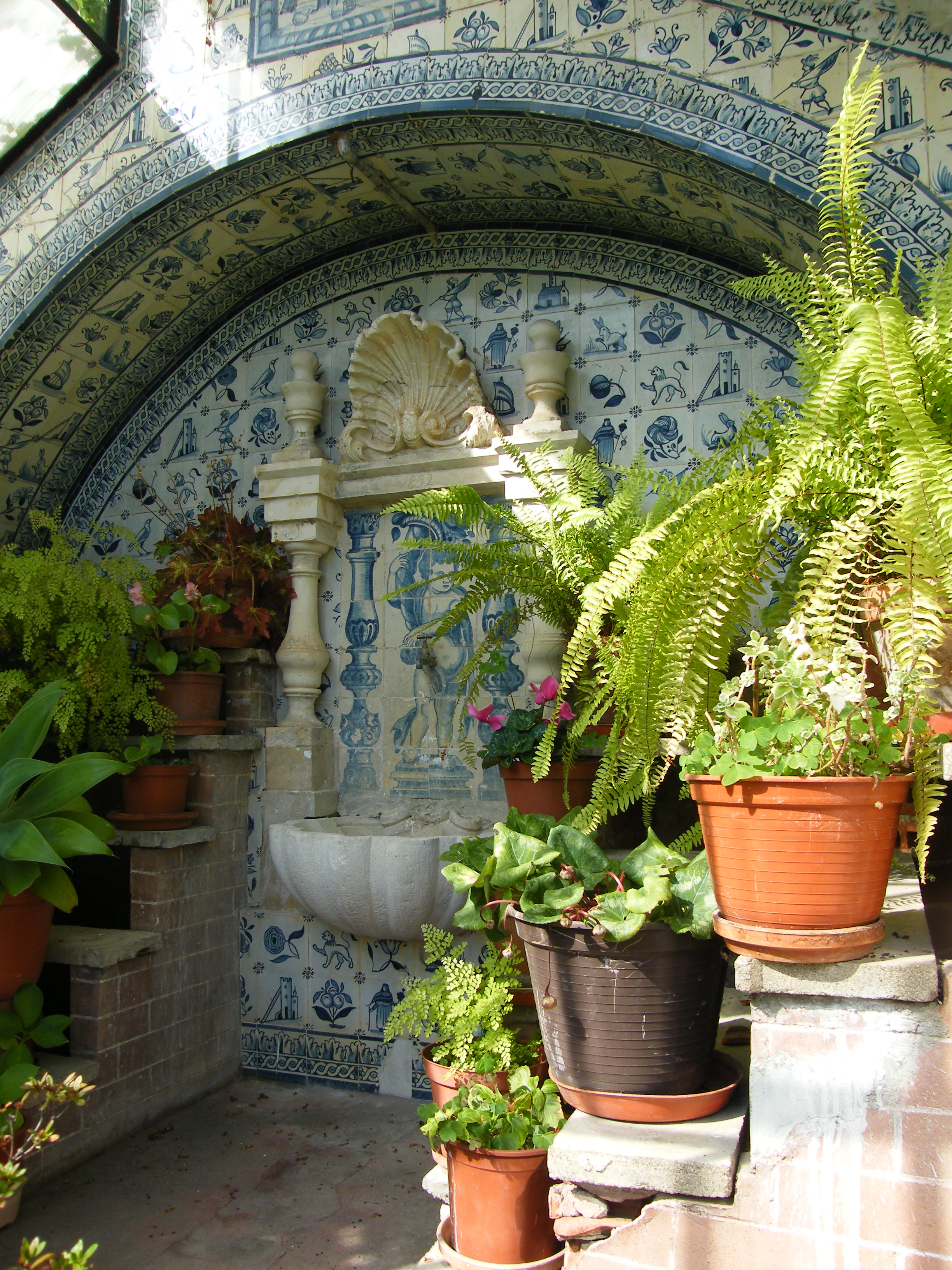 Tiled greenhouse in the garden of Casa Museu Bissaya Barreto in Coimbra