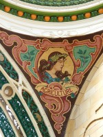 Mosaic in cupola of County Arcades built in 1902 depicting a woman representing Agriculture