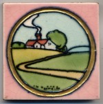 Tile made by Maw & Co., tube lined, c. 1923