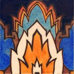 Abstract Art Deco tile made by the American Encaustsic Tiling Co. c. 1930