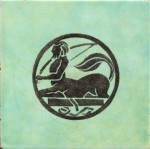 Tile made by Dunsmore with sign of he Zodiac, c. 1930