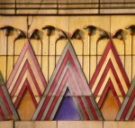 Neo-Egyptian faience on former Carlton Cinema, Essex Road, Islington, London, 1930