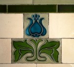 Art Nouveau tile  in entrance of Vicarage Chambers