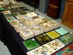 Tiles laid out for viewing at Fieldings Auctioneers in 2008