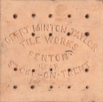The reverse of a R. Minton Taylor encaustic tile