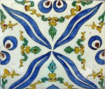 Under-glaze painted Turkish tile, 18th century.