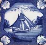 English delftware tile c. 1750