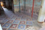 Geometrical tile pavement on the ground floor of Miguel Nolla's house the Palauet.