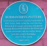 Blue plaque on the site of the demolished Burmantofts works in Leeds